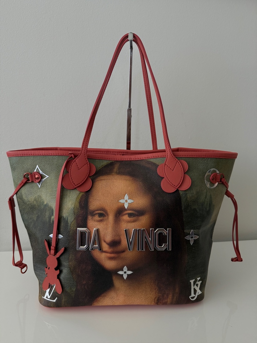 LOUIS VUITTON x Jeff Koons Masters Da Vinci Mona Lisa Neverfull MM Bag Handbag